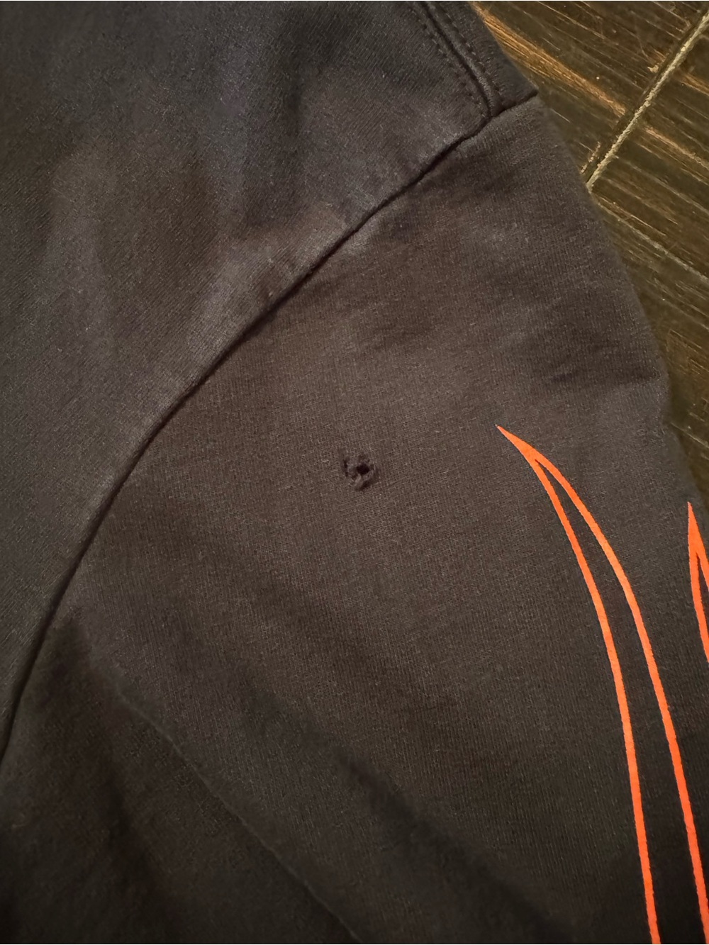 Harley-Davidson Black Hoodie with Orange Hood and Flame Sleeves - Picture 11 of 13